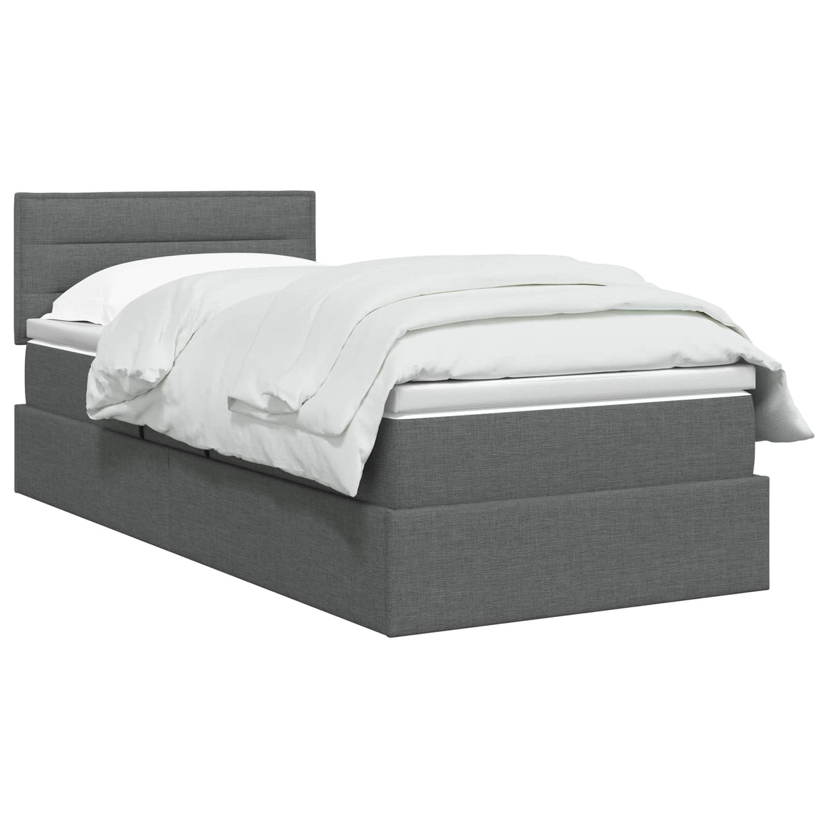 Letto con contenitore LED e materasso Grigio Scuro 90 x 190 cm | homemem39