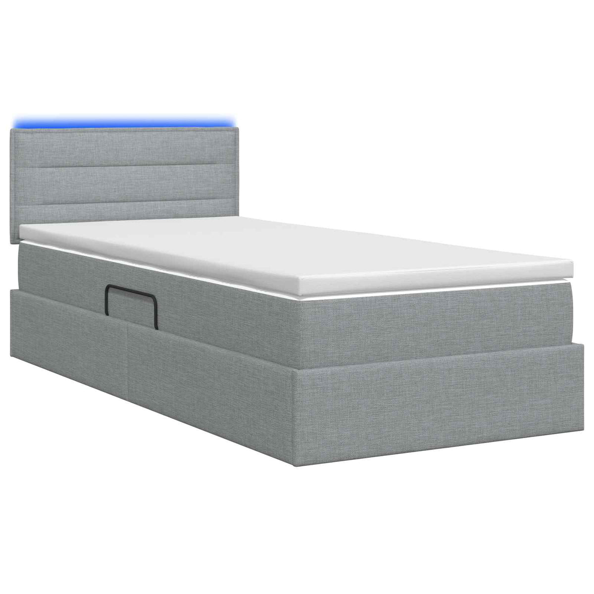 Letto con contenitore LED e materasso Grigio Chiaro 90 x 200 cm | homemem39