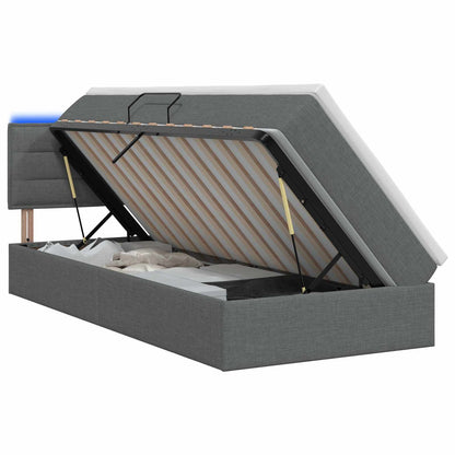 Letto con contenitore LED e materasso Grigio Scuro 90 x 200 cm | homemem39