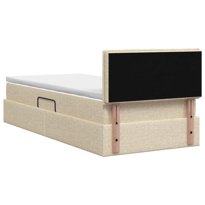 Letto con contenitore LED e materasso Crema 90 x 200 cm Tessuto | homemem39