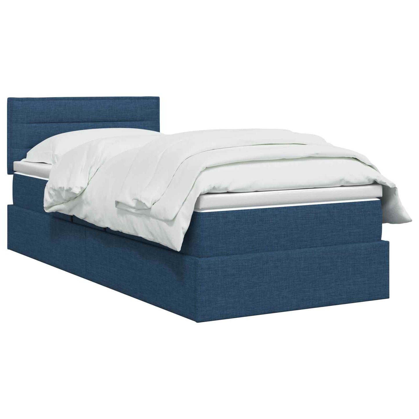 Letto con contenitore LED e materasso Blu 90 x 200 cm Tessuto | homemem39