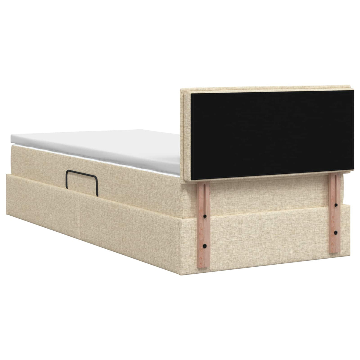 Letto con contenitore LED e materasso Crema 100 x 200 cm | homemem39