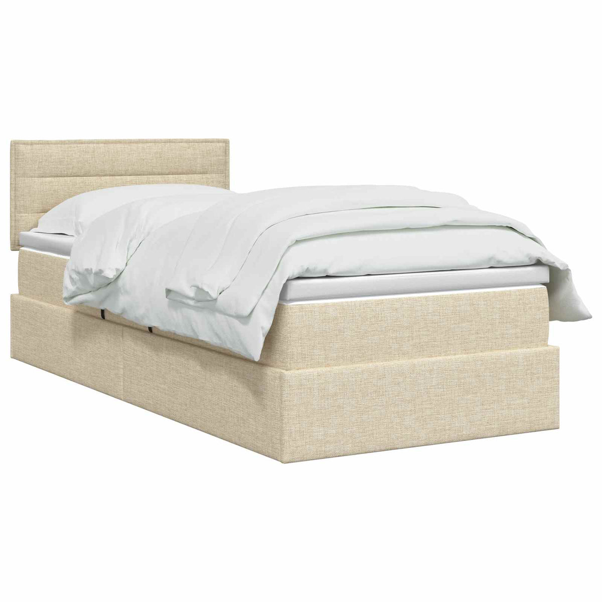 Letto con contenitore LED e materasso Crema 100 x 200 cm | homemem39
