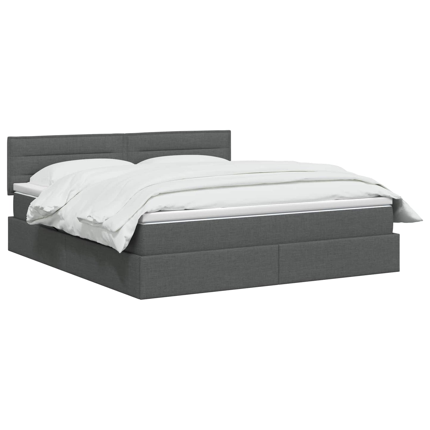 Letto con contenitore LED e materasso Grigio Scuro 140 x 200 cm
