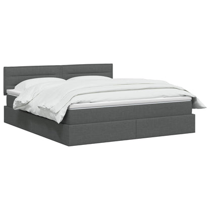 Letto con contenitore LED e materasso Grigio Scuro 140 x 200 cm