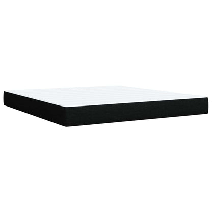 Letto con contenitore LED e materasso Nero 180 x 200 cm Tessuto