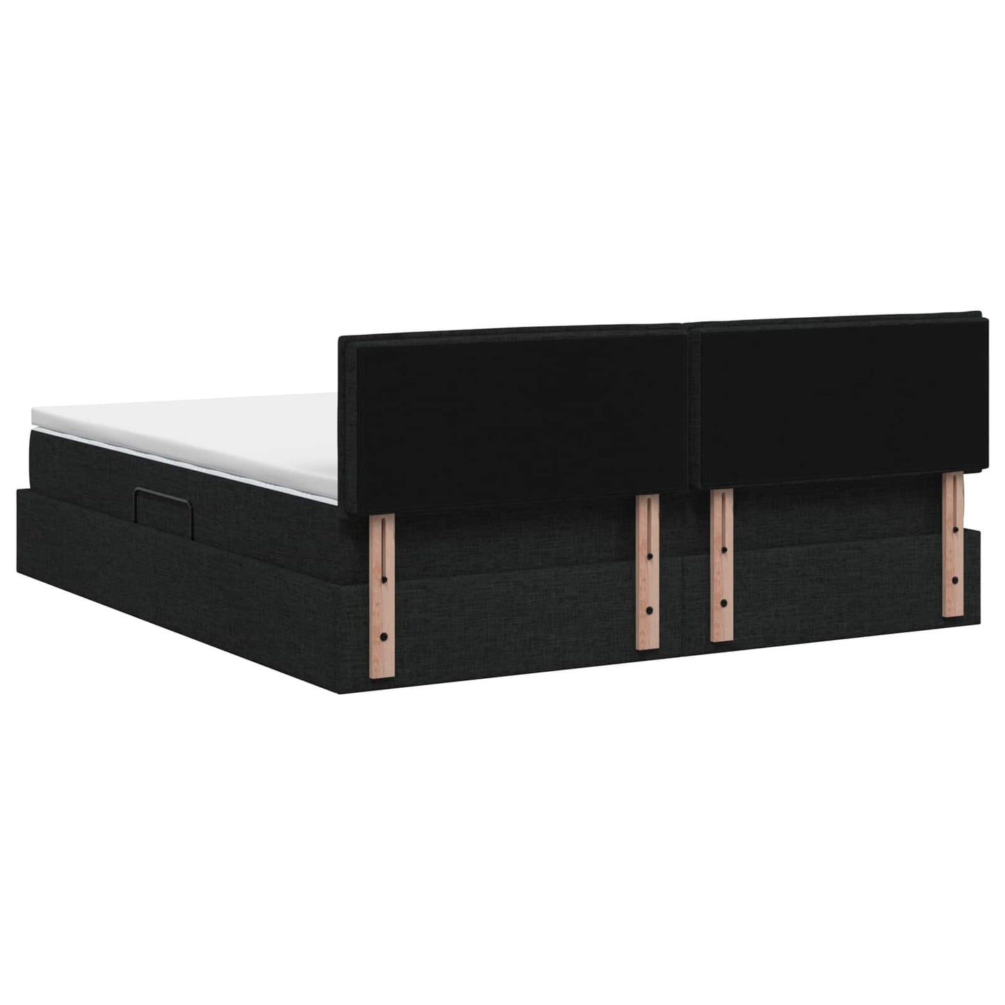 Letto con contenitore LED e materasso Nero 180 x 200 cm Tessuto