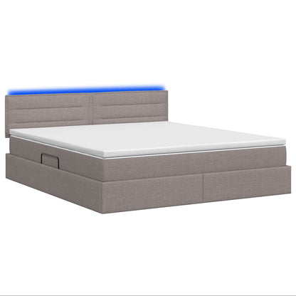 Letto con contenitore LED e materasso Tortora 180 x 200 cm | homemem39