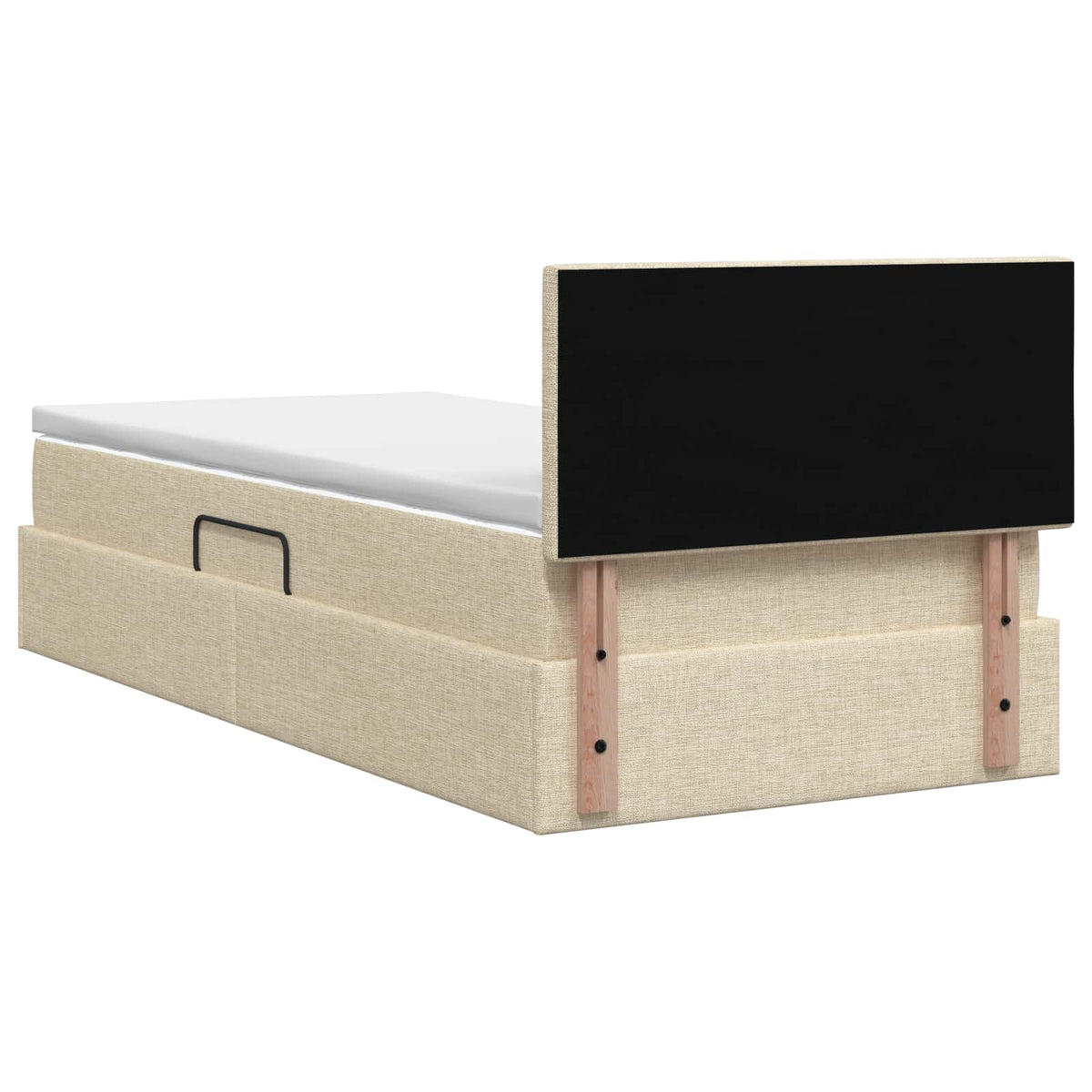 Letto con contenitore LED e materasso Crema 90 x 190 cm Tessuto | homemem39