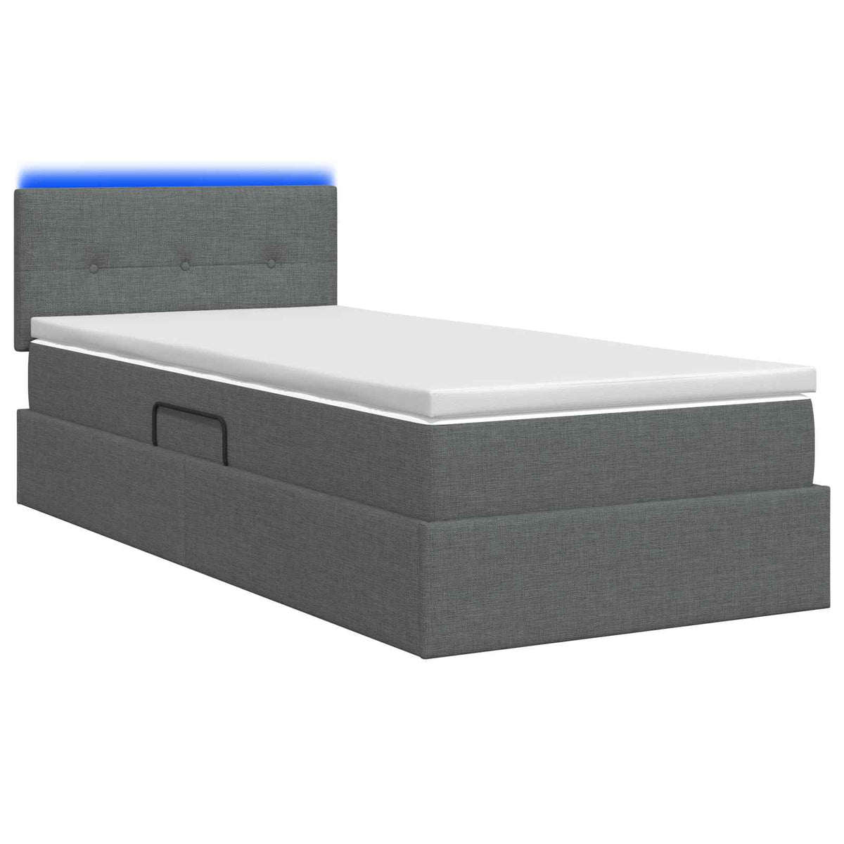 Letto con contenitore LED e materasso Grigio Scuro 90 x 200 cm | homemem39