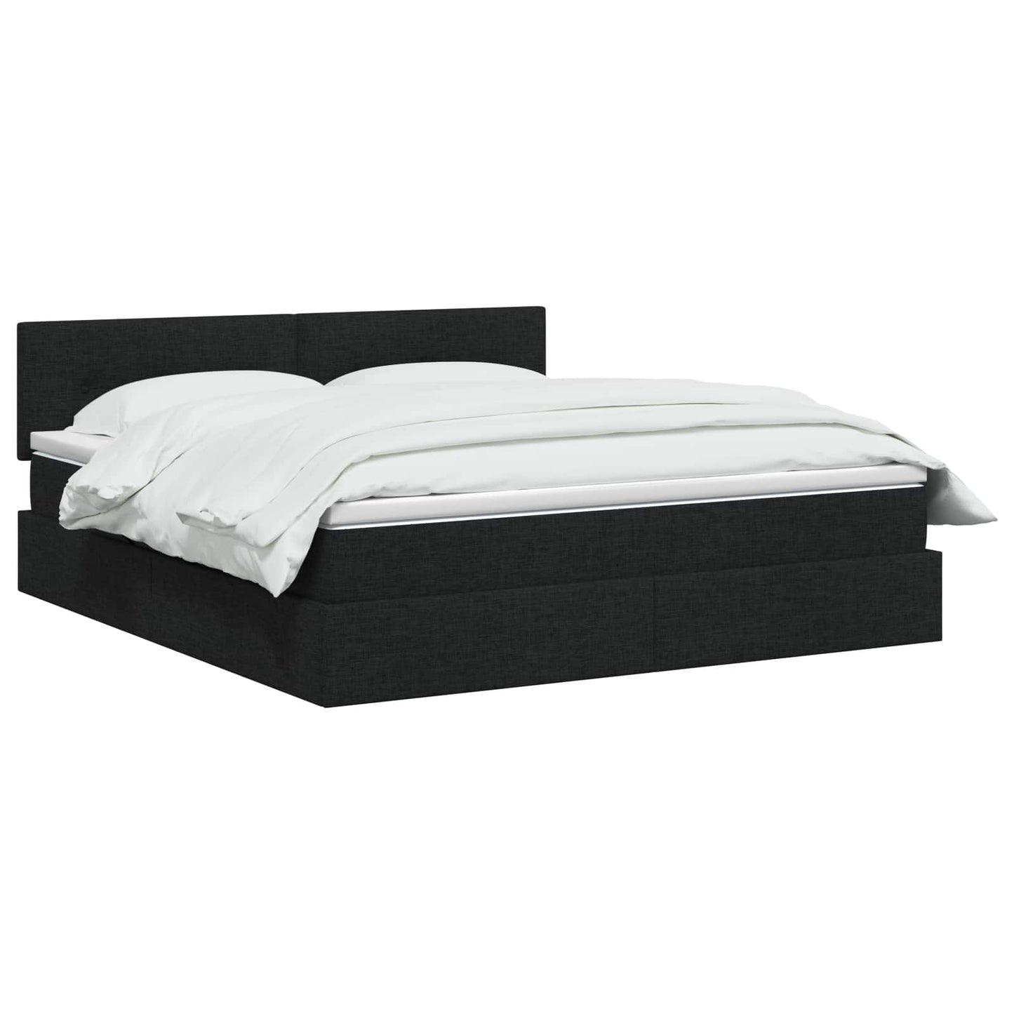 Letto con contenitore LED e materasso Nero 180 x 200 cm Tessuto