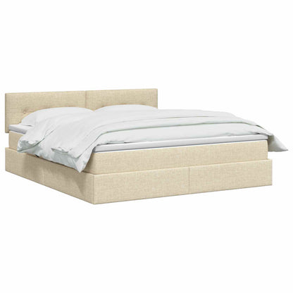 Letto con contenitore LED e materasso Crema 180 x 200 cm