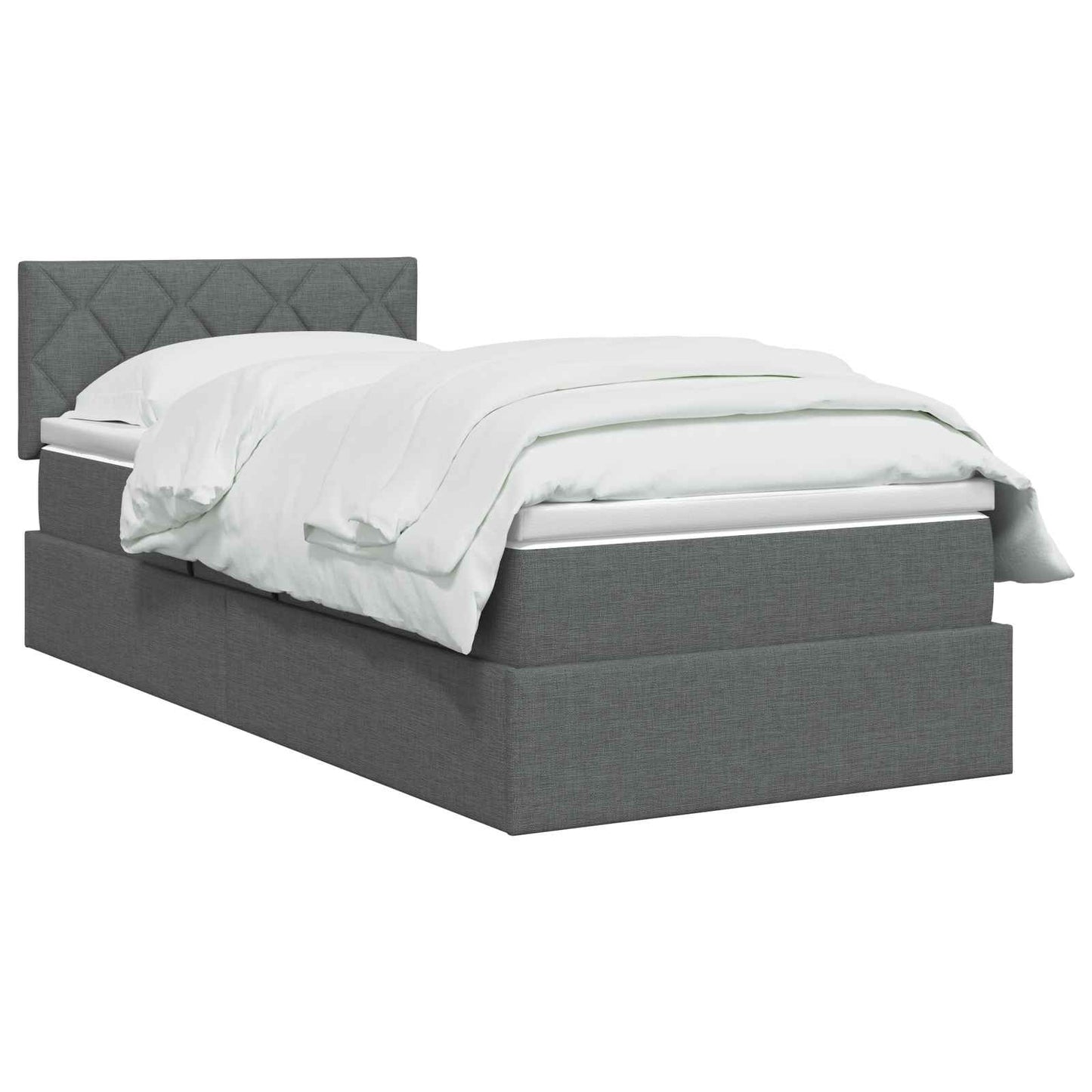 Letto con contenitore LED e materasso Grigio Scuro 90 x 190 cm
