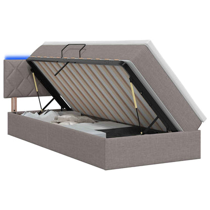 Letto con contenitore LED e materasso Tortora 90 x 190 cm