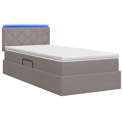 Letto con contenitore LED e materasso Tortora 90 x 190 cm