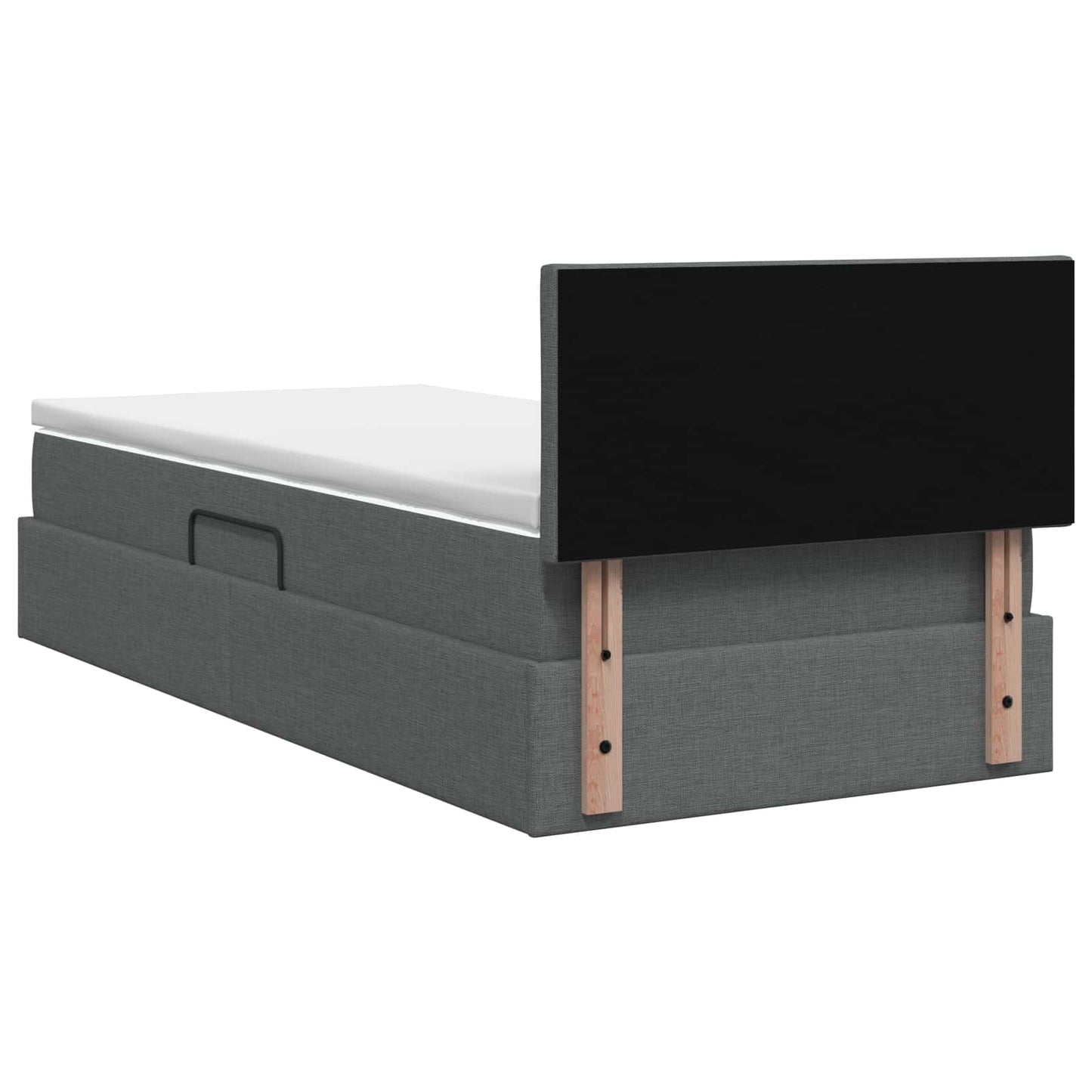 Letto con contenitore LED e materasso Grigio Scuro 90 x 200 cm