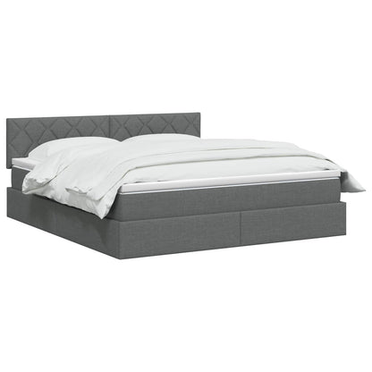 Letto con contenitore LED e materasso Grigio Scuro 140 x 200 cm | homemem39