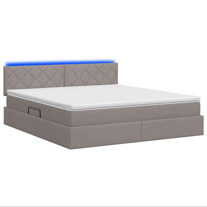 Letto con contenitore LED e materasso Tortora 140 x 200 cm | homemem39