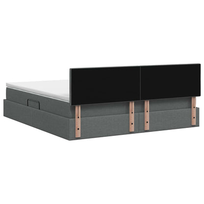 Letto con contenitore LED e materasso Grigio Scuro 160 x 200 cm | homemem39