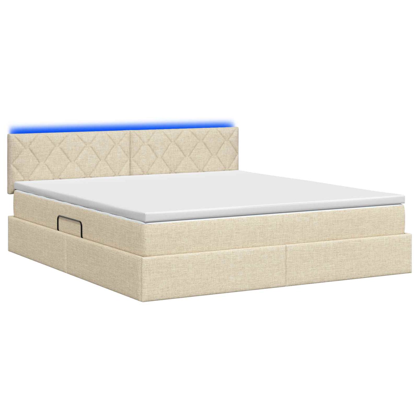 Letto con contenitore LED e materasso Crema 160 x 200 cm | homemem39