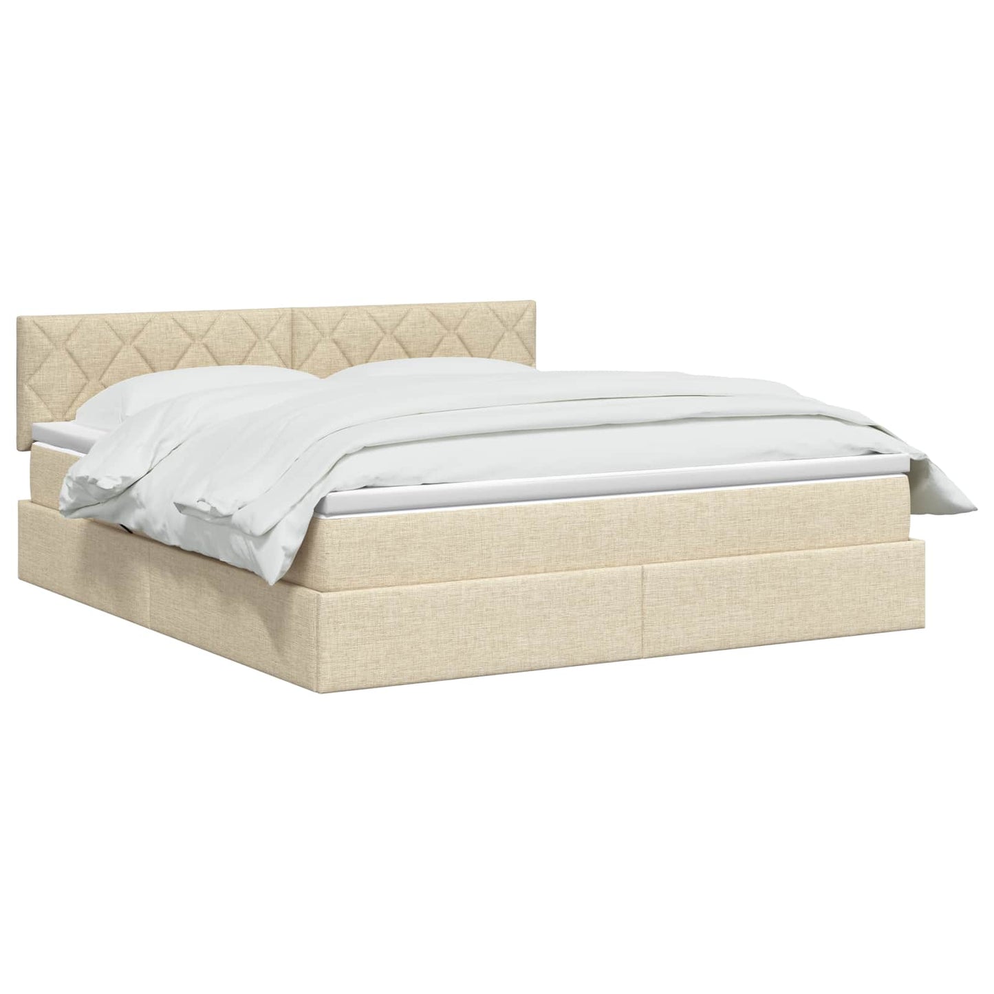 Letto con contenitore LED e materasso Crema 160 x 200 cm | homemem39