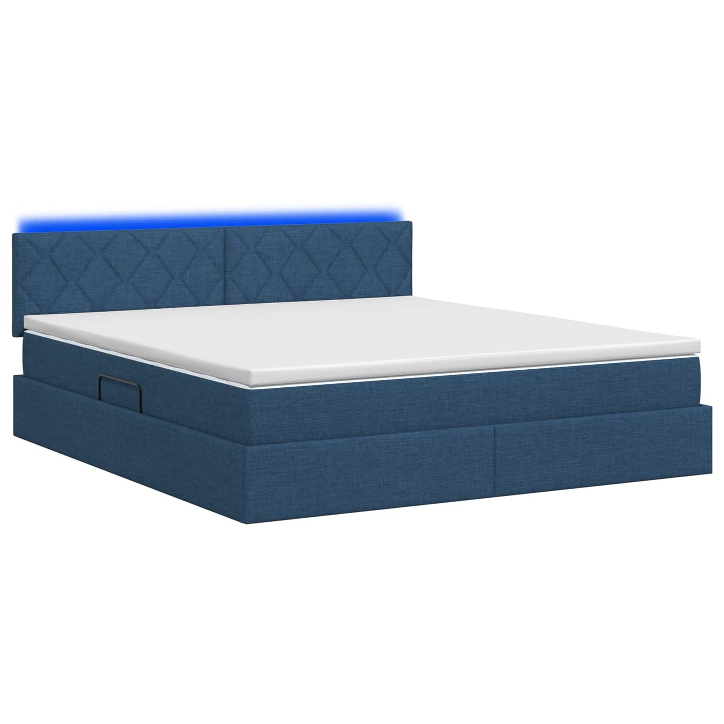 Letto con contenitore LED e materasso Blu 160 x 200 cm Tessuto | homemem39
