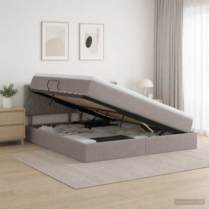 Letto con contenitore LED e materasso Tortora 160 x 200 cm | homemem39