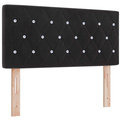 Letto con contenitore LED e materasso Nero 100 x 200 cm Velluto