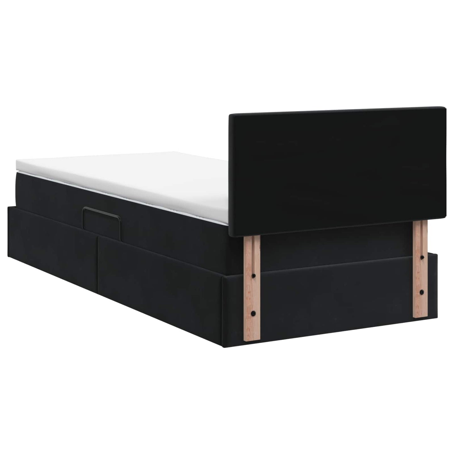 Letto con contenitore LED e materasso Nero 100 x 200 cm Velluto