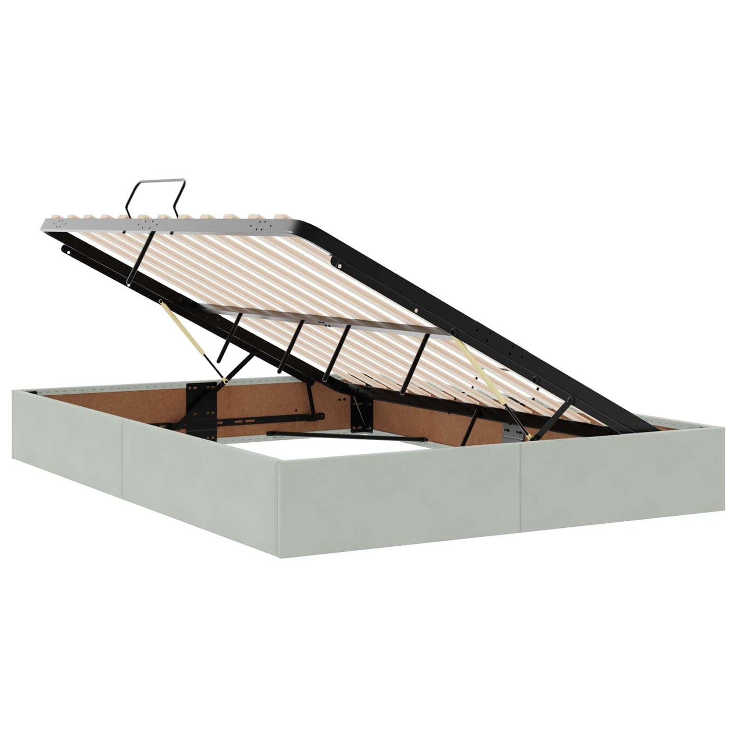 Letto con contenitore LED e materasso Grigio Chiaro