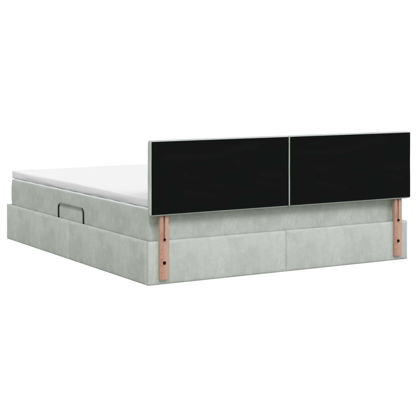 Letto con contenitore LED e materasso Grigio Chiaro