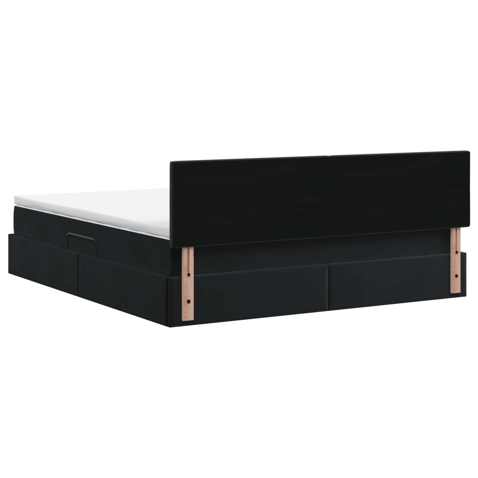 Letto con contenitore LED e materasso Nero 160 x 200 cm Velluto | homemem39