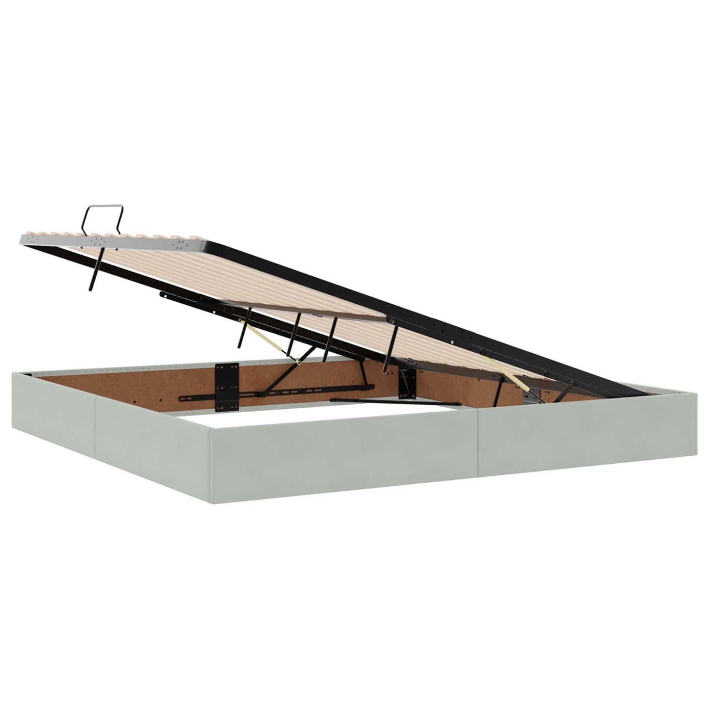 Letto con contenitore LED e materasso Grigio Chiaro