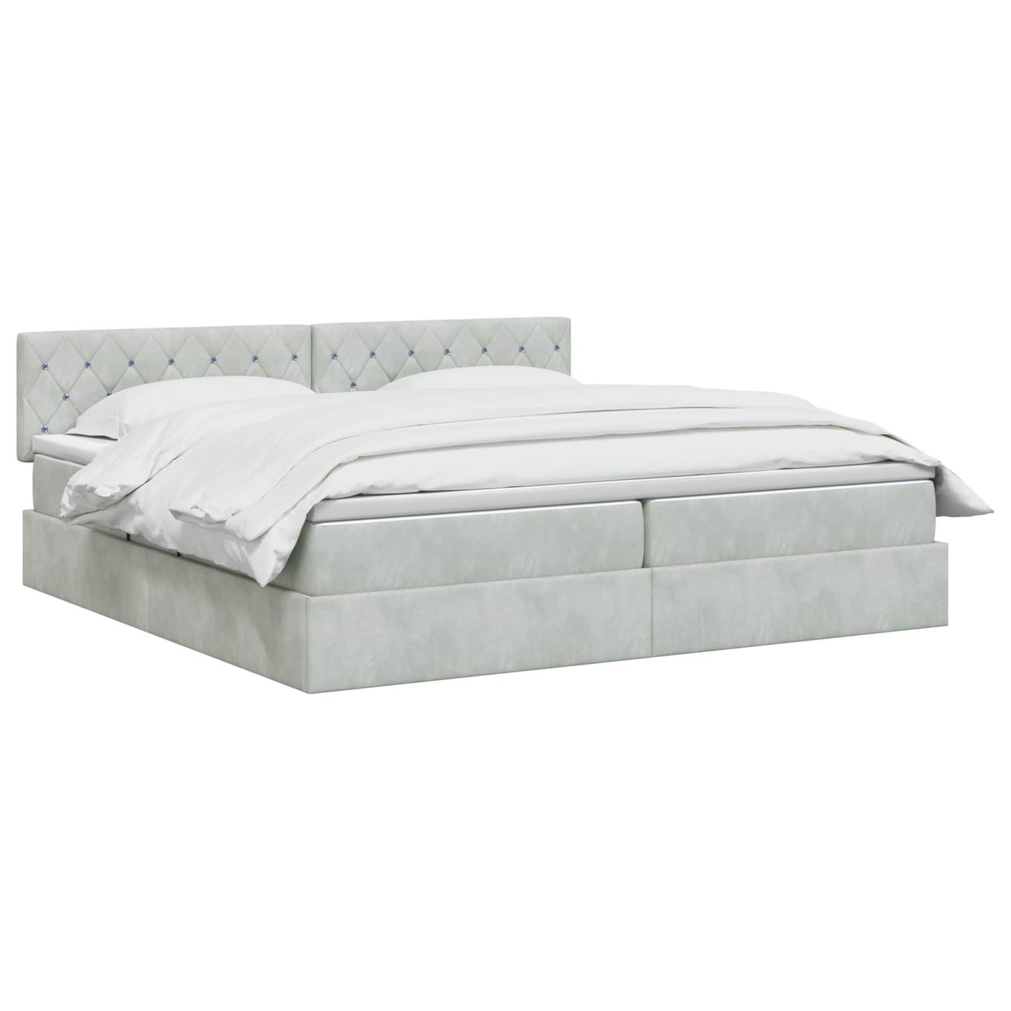 Letto con contenitore LED e materasso Grigio Chiaro