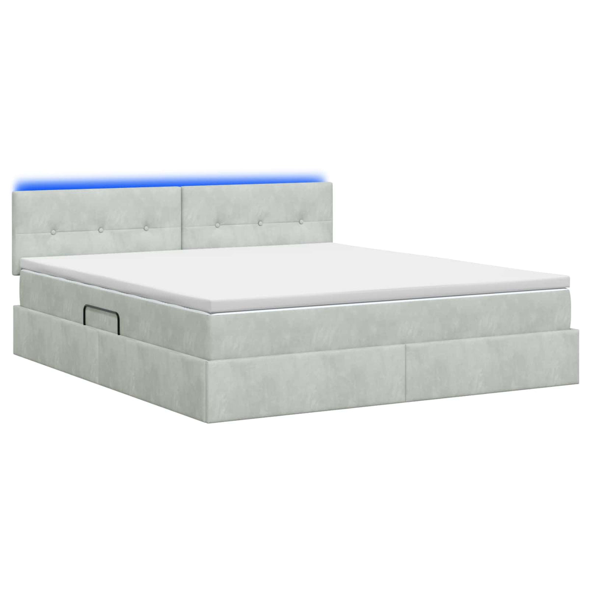 Letto con contenitore LED e materasso Grigio Chiaro | homemem39