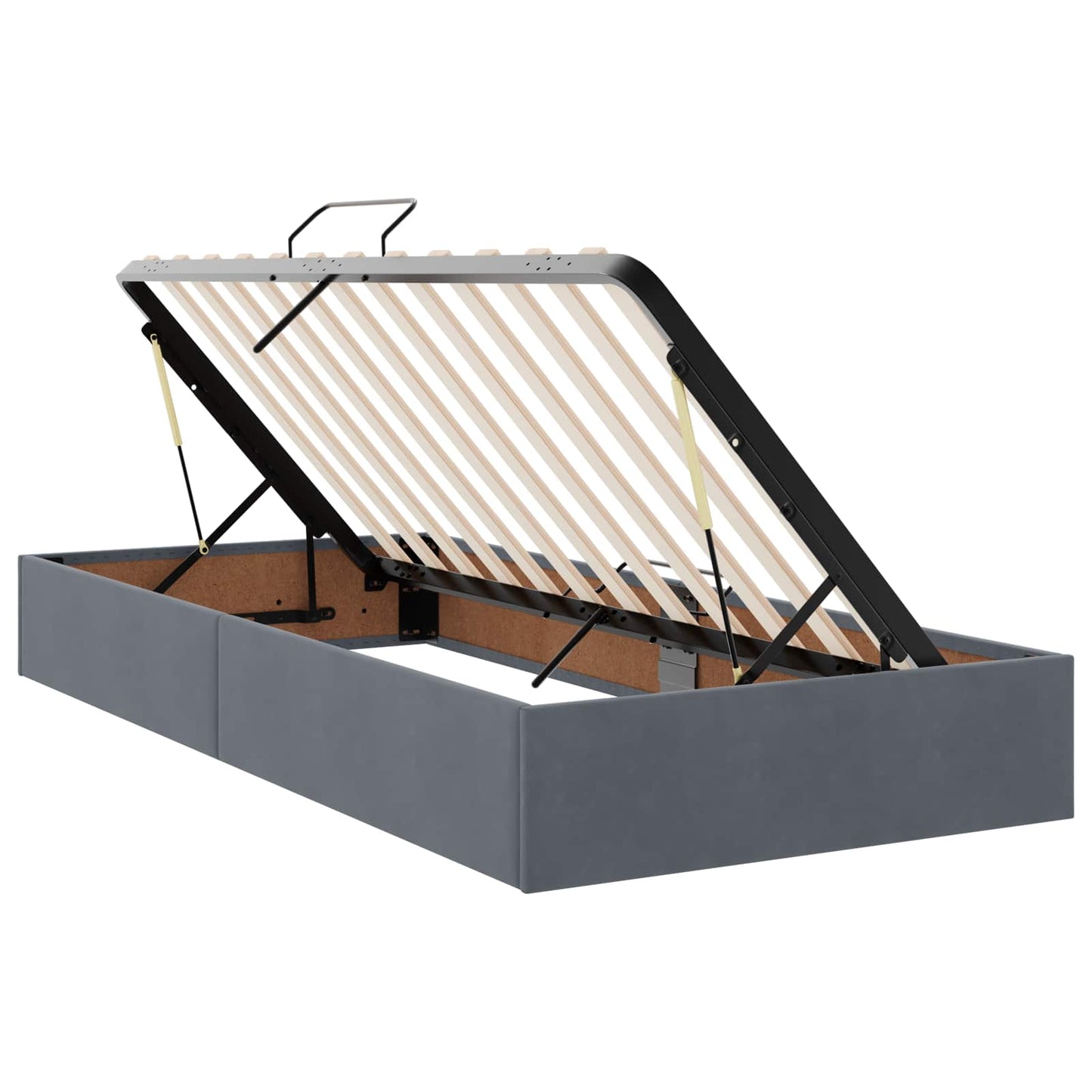 Letto con contenitore LED e materasso Grigio Scuro 100 x 200 cm | homemem39