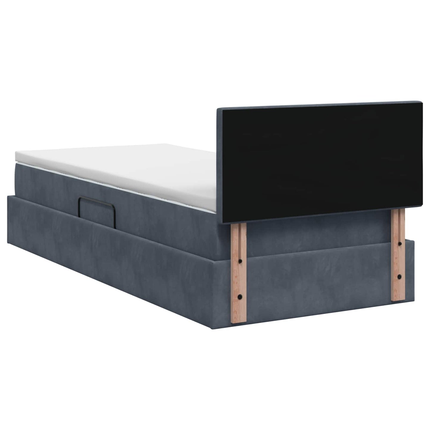 Letto con contenitore LED e materasso Grigio Scuro 100 x 200 cm | homemem39