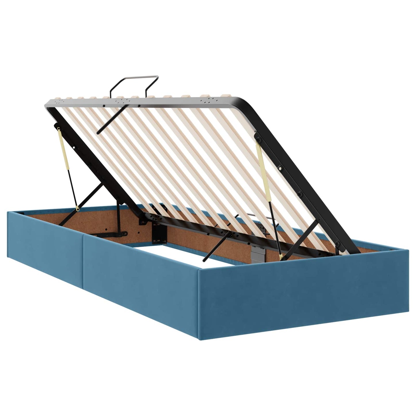 Letto con contenitore LED e materasso Blu Scuro 100 x 200 cm | homemem39