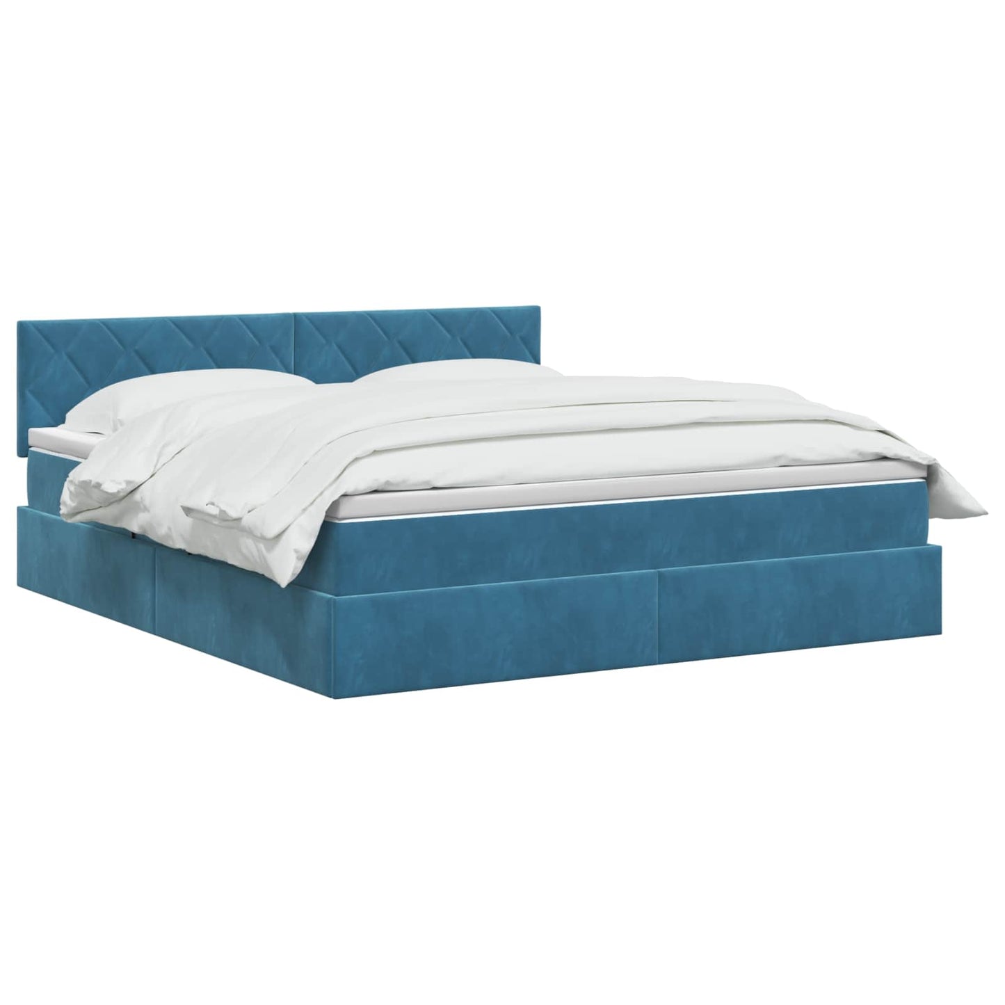 Letto con contenitore LED e materasso Blu Scuro 160 x 200 cm | homemem39