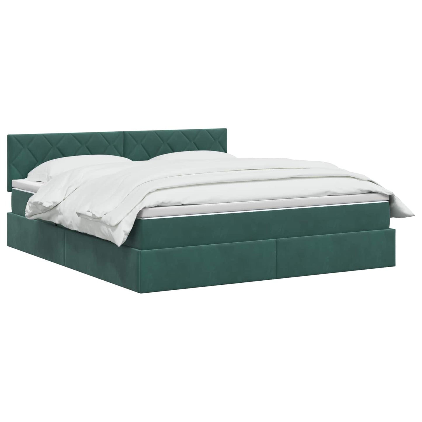 Letto con contenitore LED e materasso Verde Scuro 180 x 200 cm | homemem39