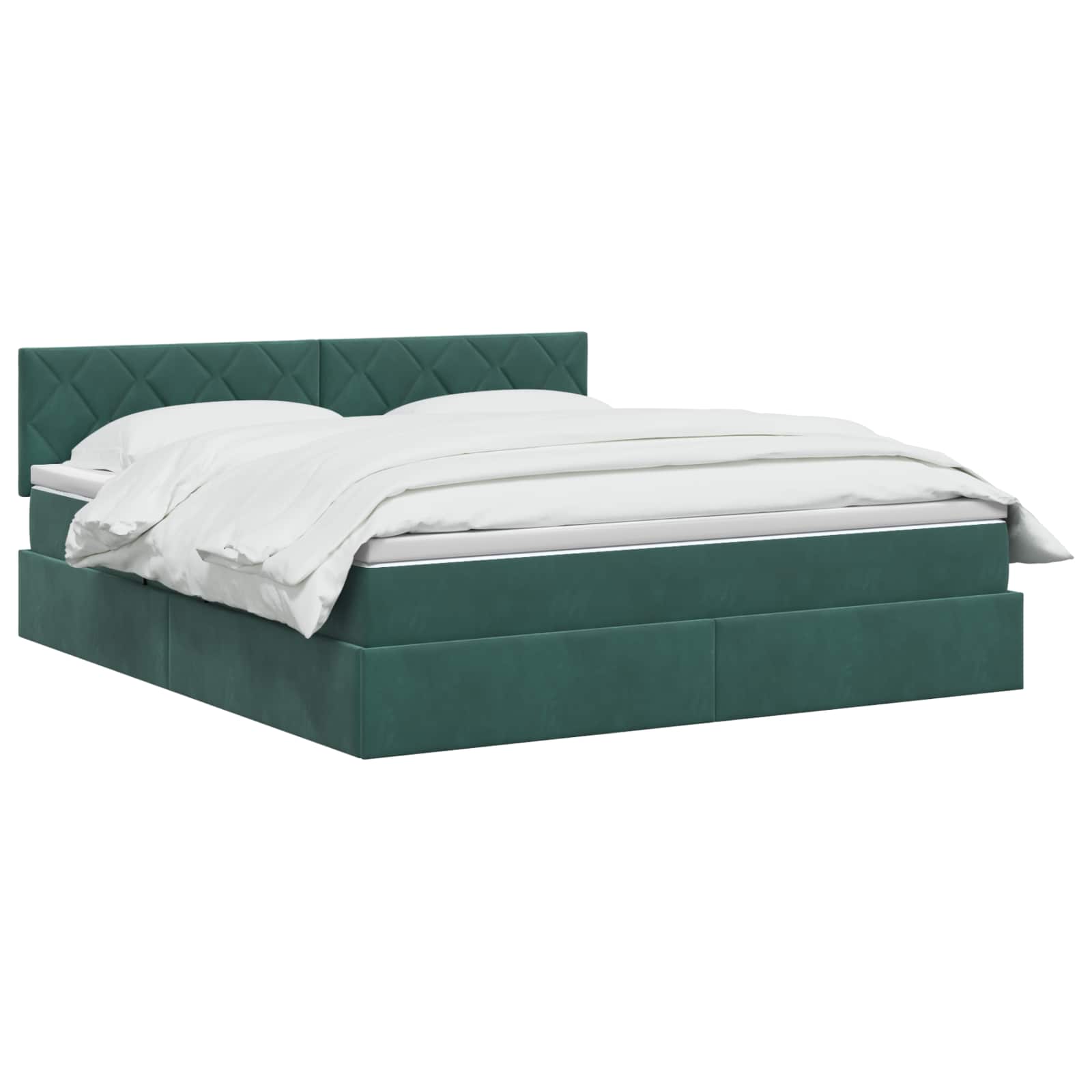 Letto con contenitore LED e materasso Verde Scuro 180 x 200 cm | homemem39