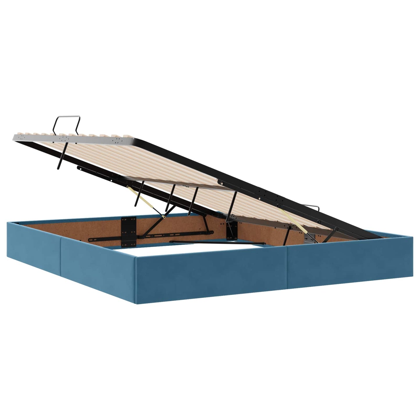 Letto con contenitore LED e materasso Blu Scuro 180 x 200 cm
