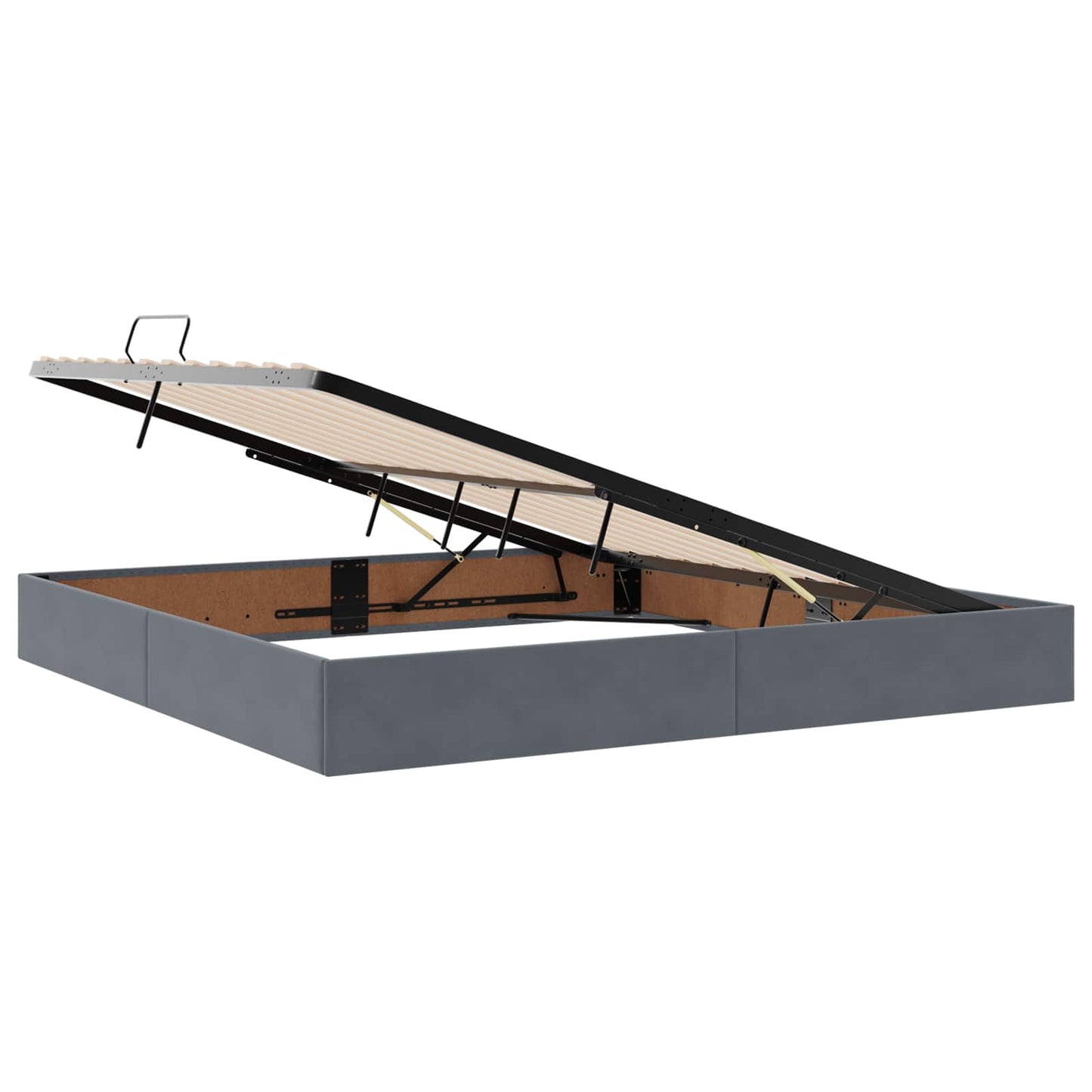 Letto con contenitore LED e materasso Grigio Scuro 200 x 200 cm | homemem39