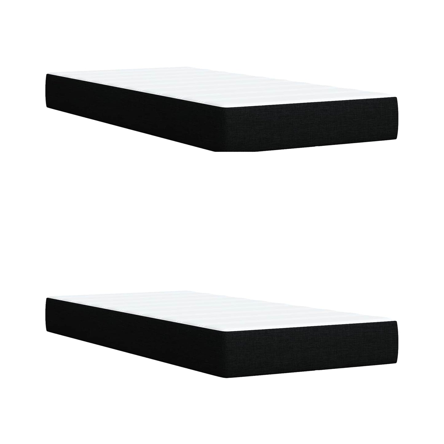 Letto con contenitore LED e materasso Nero 180 x 200 cm Tessuto
