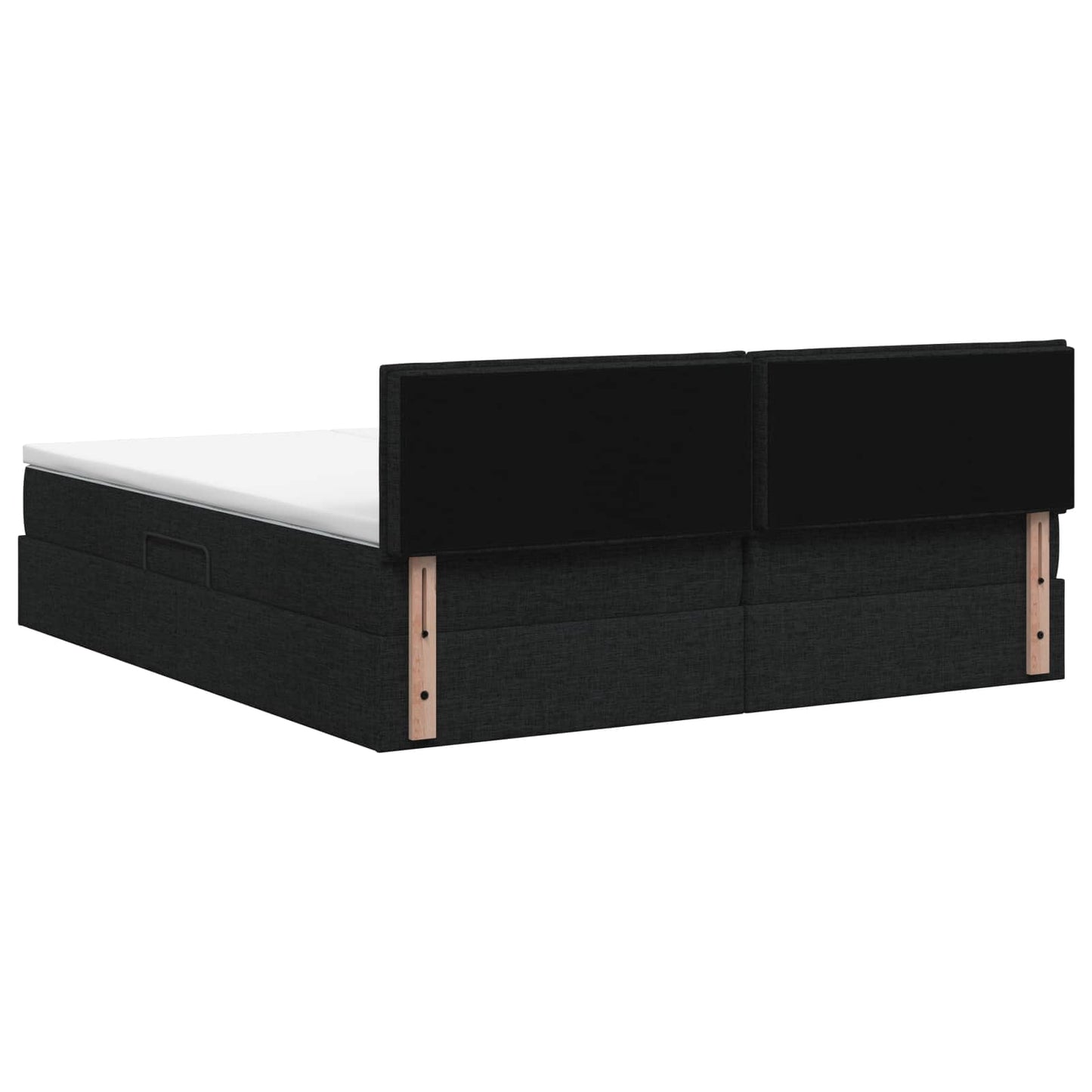 Letto con contenitore LED e materasso Nero 180 x 200 cm Tessuto