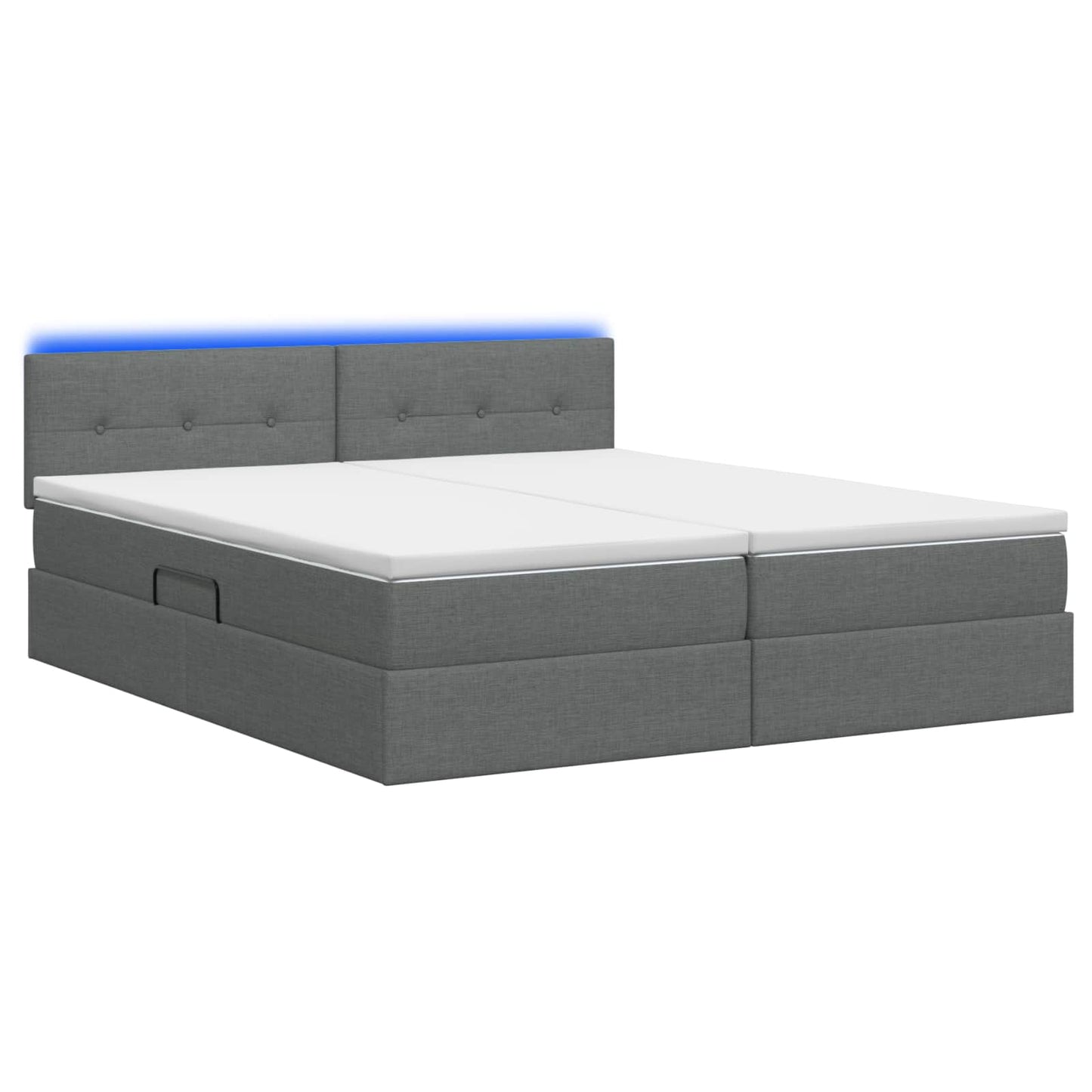 Letto con contenitore LED e materasso Grigio Scuro 180 x 200 cm | homemem39
