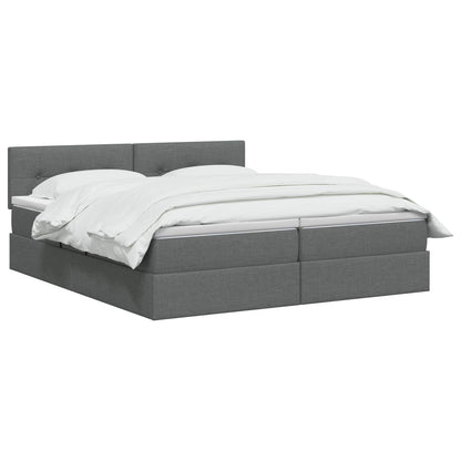 Letto con contenitore LED e materasso Grigio Scuro 180 x 200 cm