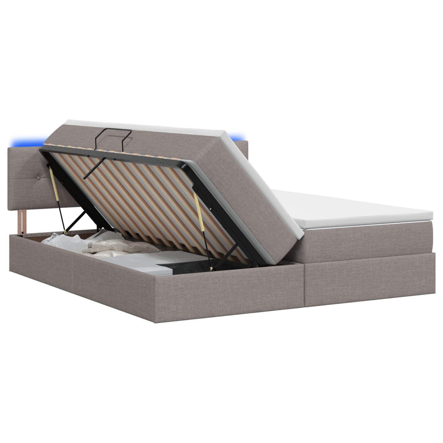 Letto con contenitore LED e materasso Tortora 200 x 200 cm | homemem39