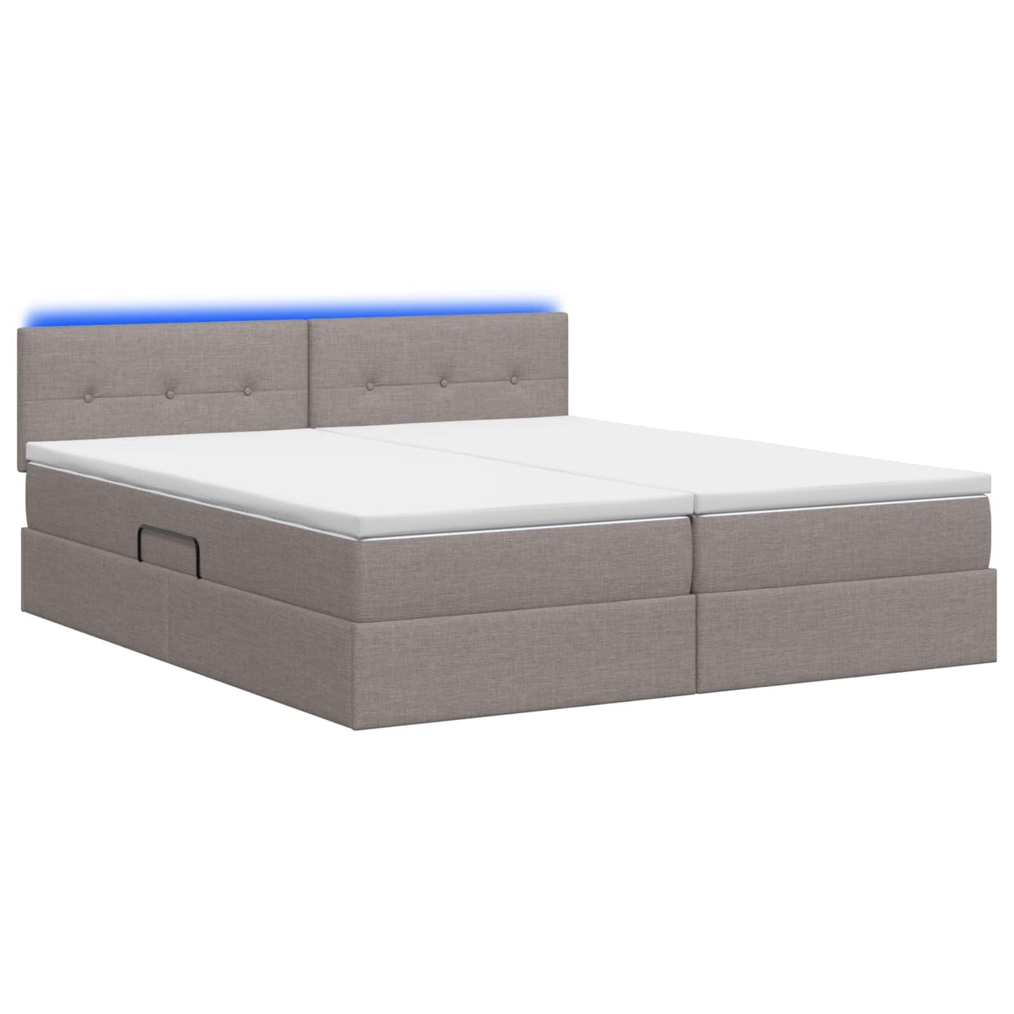 Letto con contenitore LED e materasso Tortora 200 x 200 cm | homemem39
