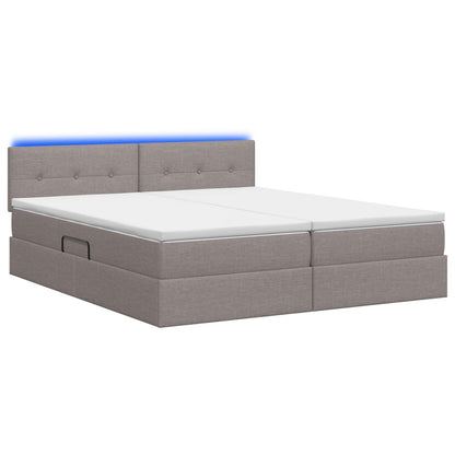 Letto con contenitore LED e materasso Tortora 200 x 200 cm | homemem39